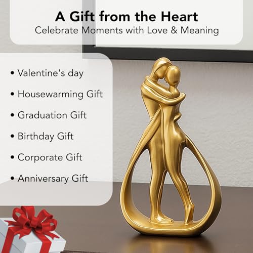 Ekhasa Nostrae Resin Cute Couples Show Pieces for Home Decor Bed Room Decorative Items | Romantic Love Showpieces Gift Item for Anniversary Valentines Day | Tv Shelf Office Living Room Figurines - Image 3