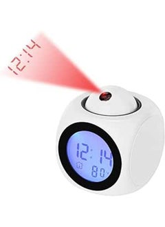 Creative Multifunctional Alarm Clock Time Set With English Audio Display Color : White