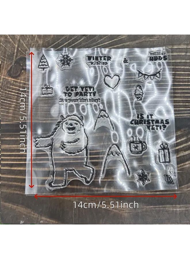 وحش الثلج الشتوي 2025 ختم الطوابع قالب بطاقات التهنئة المصنوعة يدويًا سكرابوكم DIY - Image 1