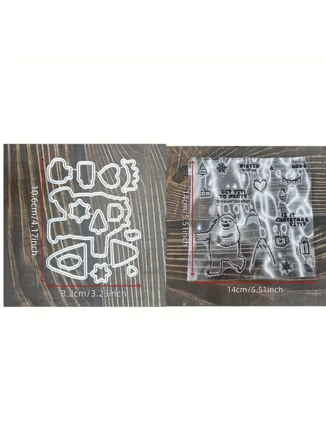 وحش الثلج الشتوي 2025 ختم الطوابع قالب بطاقات التهنئة المصنوعة يدويًا سكرابوكم DIY - Image 4