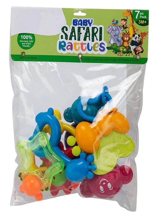 Mummy Please Baby Teething Rattle Toy, BPA Free, Silicone Loops with Rattling Sound, Multicoloured (Pack of 7 Combo) - Image 3