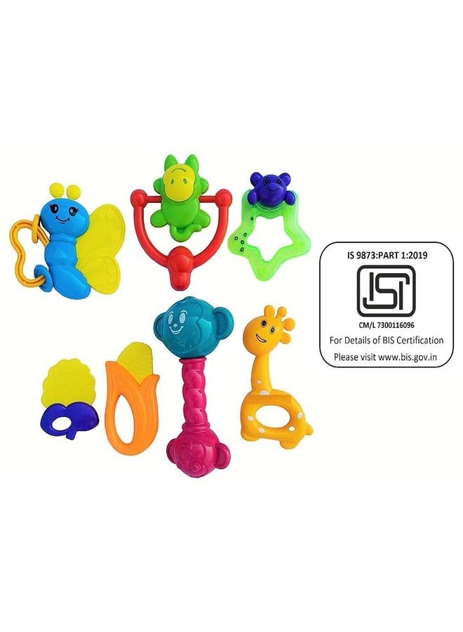 Mummy Please Baby Teething Rattle Toy, BPA Free, Silicone Loops with Rattling Sound, Multicoloured (Pack of 7 Combo) - Image 2