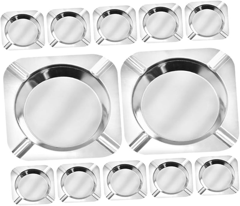 GANAZONO 12 Pack Stainless Steel Portable Ashtray for Indoor Outdoor Use - Image 2