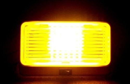 Pilotlights.net LED Porch Light - Interior Exterior Light 12V - Black Finish - AMBER LED (Clear Lens) - Waterproof - RV, Truck, Trailer, Automobile or Utility LED Lamp 300 Lumens - Image 3