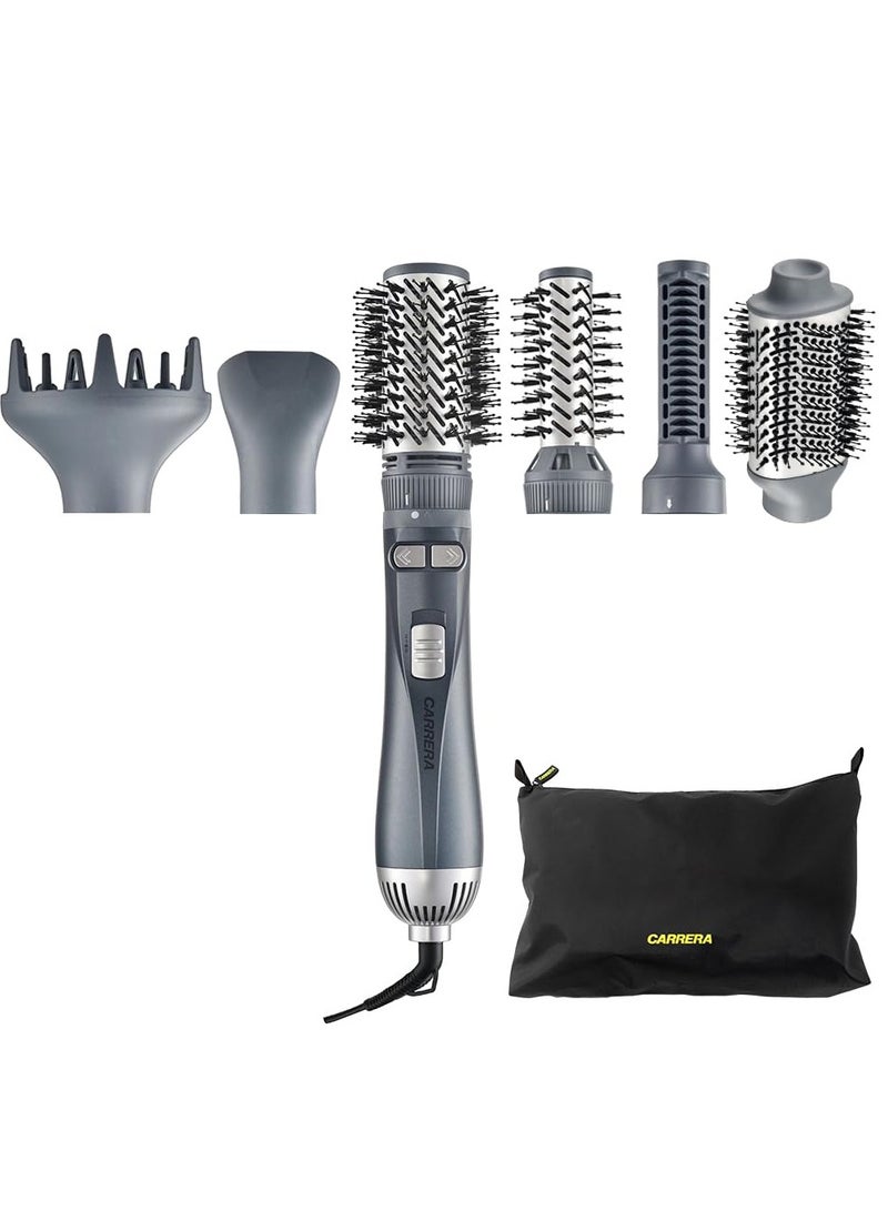 Carrera CARRERA OMNI Styler 1200W Hot Air Brush â€“ One Step Hair Dryer & Volumizer with Rotating Ceramic Brush, 6 Attachments, Frizz Control, 3 Heat Settings, Cool Shot, Blow Dry & Style, CRR528, 2 Yr Warranty  - Image 1