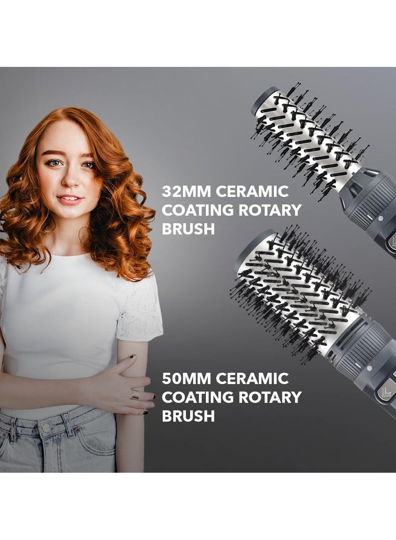 Carrera CARRERA OMNI Styler 1200W Hot Air Brush â€“ One Step Hair Dryer & Volumizer with Rotating Ceramic Brush, 6 Attachments, Frizz Control, 3 Heat Settings, Cool Shot, Blow Dry & Style, CRR528, 2 Yr Warranty  - Image 2