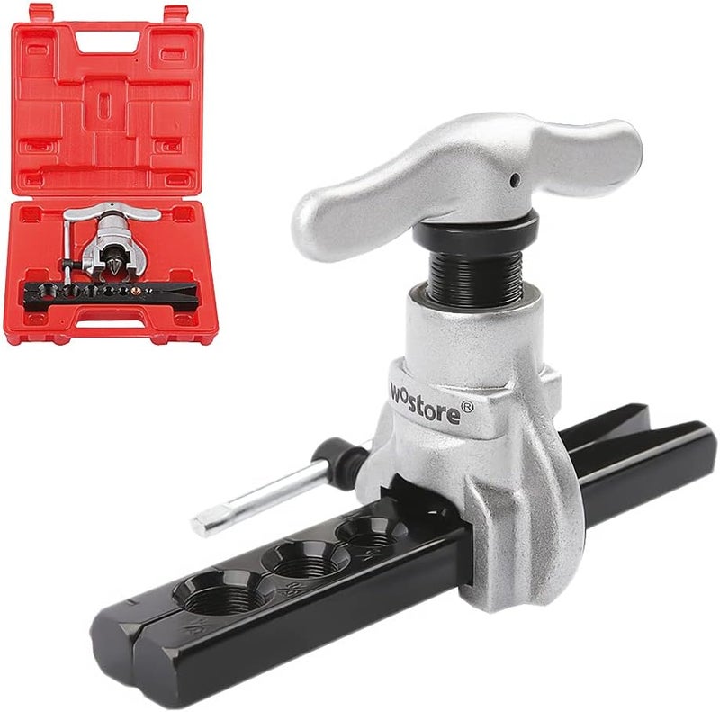 Wostore Tubing Flaring Tool Kit - 7 Dies for Eccentric Flares on 3/16-3/4 inch Copper Pipes - Ideal for Refrigeration HVAC Plumping Work - Image 1