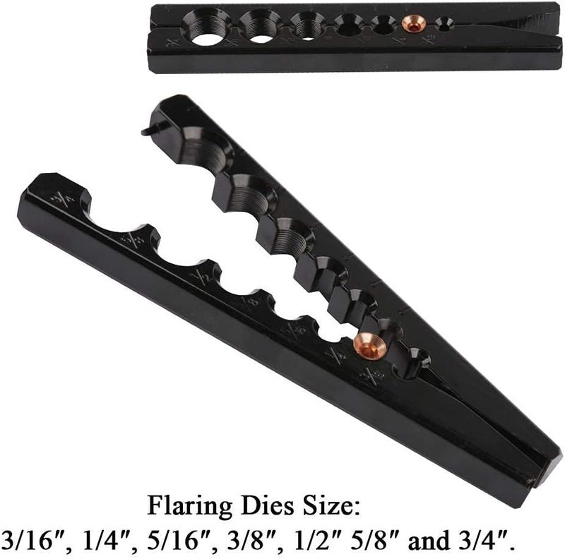 Wostore Tubing Flaring Tool Kit - 7 Dies for Eccentric Flares on 3/16-3/4 inch Copper Pipes - Ideal for Refrigeration HVAC Plumping Work - Image 3
