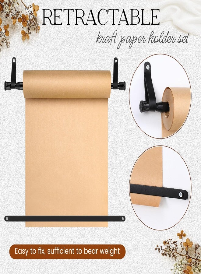 Vicenpal 15.5 Inch Retractable Kraft Paper Roll Holder Dispenser Wall Mounted Butcher Paper Holder Roller for to Do Lists, DIY Drawing, Taking Note, Artwork, Creative(Black) - Image 4