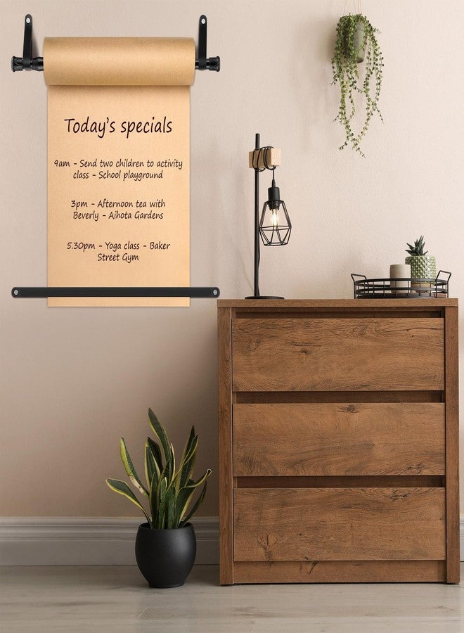 Vicenpal 15.5 Inch Retractable Kraft Paper Roll Holder Dispenser Wall Mounted Butcher Paper Holder Roller for to Do Lists, DIY Drawing, Taking Note, Artwork, Creative(Black) - Image 3