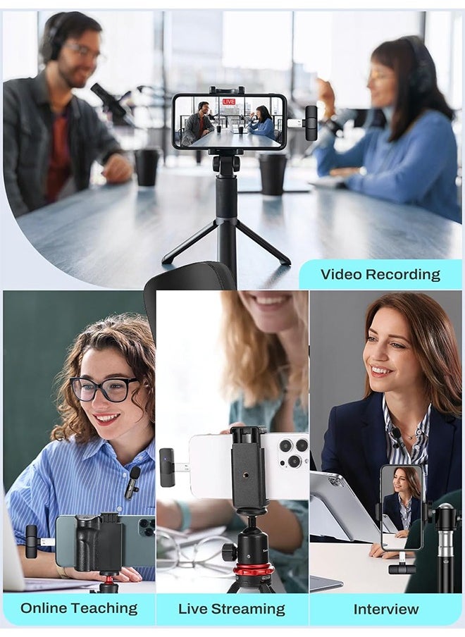 HY - 2 Pack USB C to Lightning Microphone Adapter, USB C Male to Lightning Female Adapter for Wireless Lavalier Microphone for iPhone 16/15 Plus Pro Max, iPad Pro/Air, Not for Headphone/Data (White) - Image 1