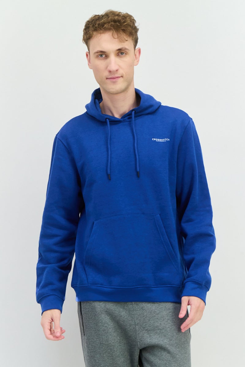 CROSSHATCH Men 2 Pieces Hooded Brand Logo Long Sleeve Sweatshirt, Blue/Black - Image 5