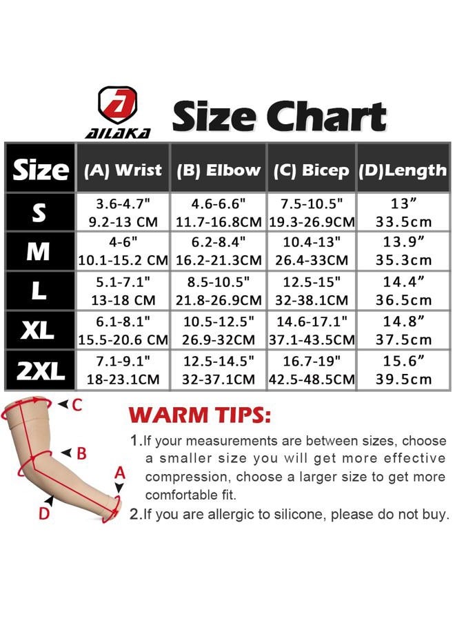 Ailaka Medical Compression Arm Sleeves for Men Women - 20-30 mmHg Lymphedema Compression Sleeves Support for Arms Pain - Image 5