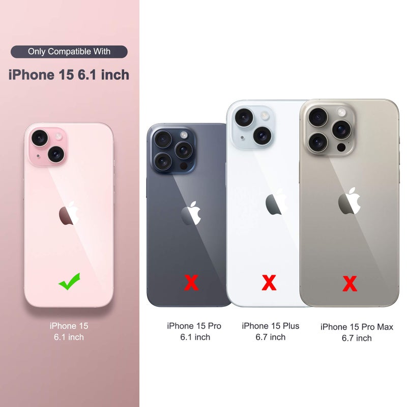 ULAK Compatible with iPhone 15 Wallet Case for Women, Premium PU Leather Floral Flip Cover with Card Holder, Kickstand Feature Protective Purse Case for iPhone 15 2023 6.1 Inch, Rose Gold - Image 4