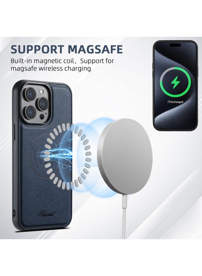 سوتين جراب هاتف iPhone 16 Plus H17 من الجلد المحبب المتقاطع مع محفظة MagSafe القابلة للفصل - Image 4