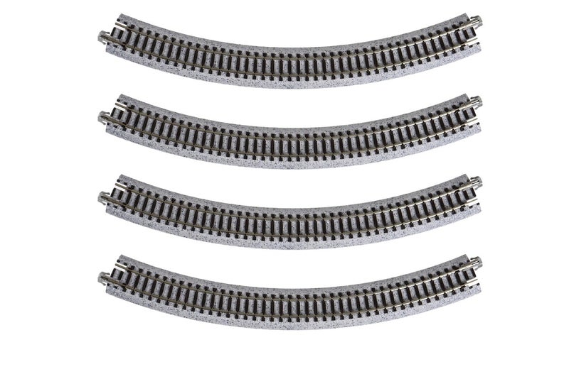 Kato USA Model Train Products Unitrack, 282mm (11") Radius 45-Degree Curve Track (4-Piece) - Image 1