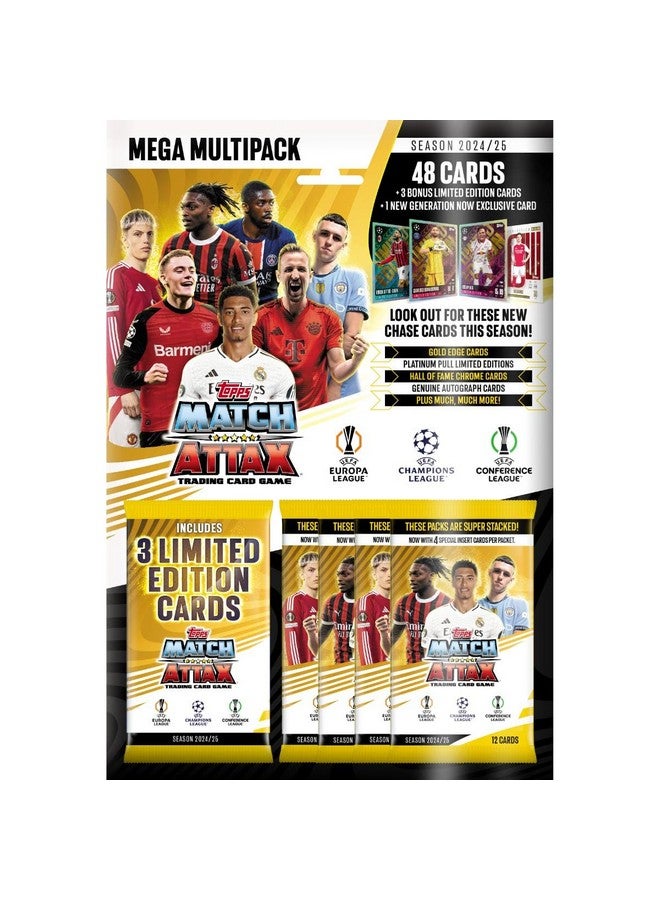 Topps Topps Match Attax 24/25 Mega Multipack - Includes 48 Match Attax Cards, 3 Random LE's and a Generation Now LE