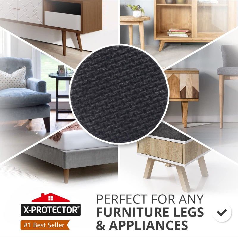 X-Protector Non Slip Furniture Pads X-Protector - 8 PCS 1 1/2â€ - Premium Furniture Grippers - Self-Adhesive Rubber Feet for Furniture - Keep Furniture in Place! - Image 2