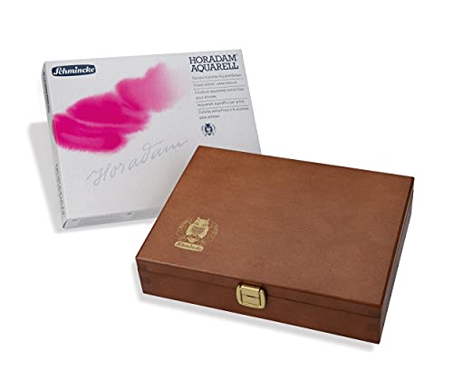 Schmincke - HORADAM® AQUARELL Premium color box with 24 finest watercolors, porcelain palette, 74524097, wooden box, 24 x 1/1 pans, Onetz - Image 2