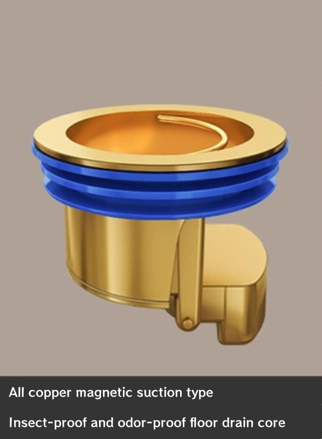 JAKTK Deodorant Drain Core, Brass Anti-Odor Sewer Plug with Backflow Preventer, Heavy Duty Floor Drain Strainer for Kitchen Bathroom Laundry Room - Image 1