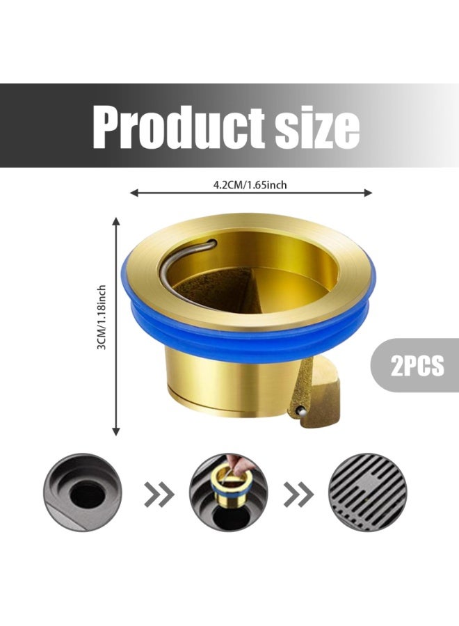 JAKTK Deodorant Drain Core, Brass Anti-Odor Sewer Plug with Backflow Preventer, Heavy Duty Floor Drain Strainer for Kitchen Bathroom Laundry Room - Image 2