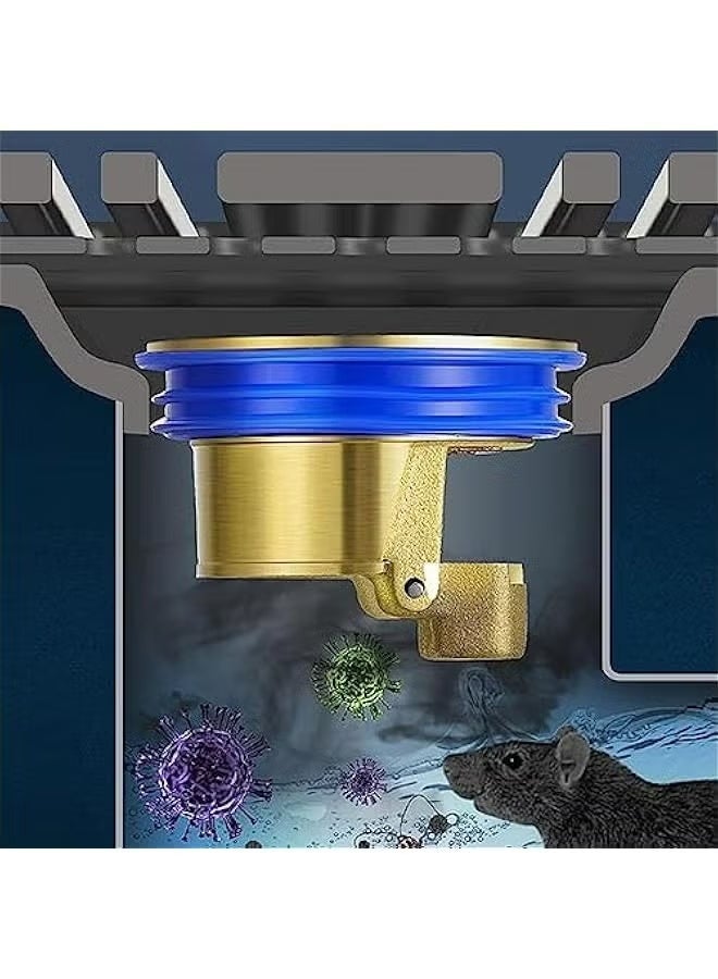JAKTK Deodorant Drain Core, Brass Anti-Odor Sewer Plug with Backflow Preventer, Heavy Duty Floor Drain Strainer for Kitchen Bathroom Laundry Room - Image 5