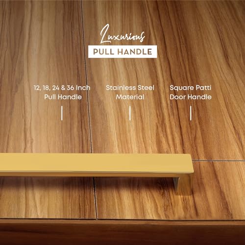 LAPO 12 in Stainless Steel Pull Handle for Main Door | Pull-Push Handle for Home | 30mm to 100mm Door Compatibility | Gold PVD Finish | Suitable for Wooden & Glass Doors | 3 Years Warranty - Image 5