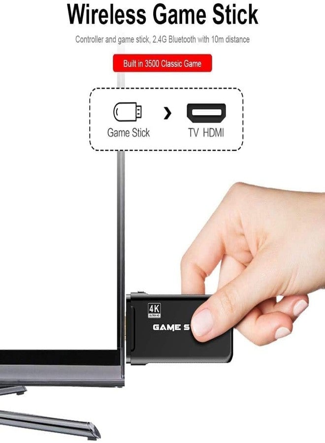 SSR Generic Video Game Wireless Console Game Stick Plug and Play TV Video Game with 9 Built-in Emulators,4K Picture Quality, Dual 2.4GHz Wireless Controllers (20000+ Video Game), Black - Image 4