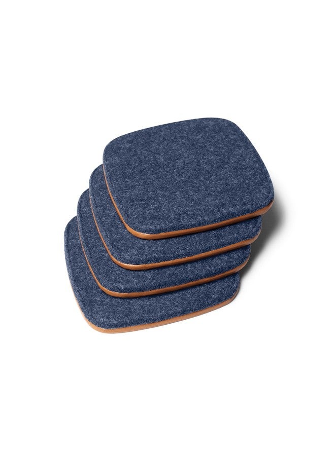 DailyObjects Squircle Felt Coaster Set of 4 (Blue) - Image 2
