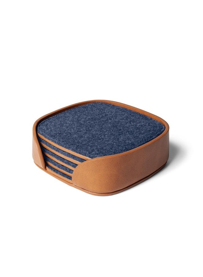 DailyObjects Squircle Felt Coaster Set of 4 (Blue) - Image 1