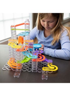 Fat Brain Toys Fat Brain Toys Trestle Tracks Deluxe Marble Run Set, 124-Piece Modular Marble Track, Toys for Kids, Marble Set, Girl and Boy Toys, Fun Toys for Ages 8-13+  - Image 2