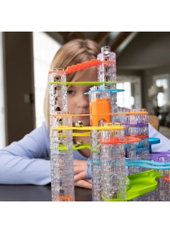 Fat Brain Toys Fat Brain Toys Trestle Tracks Deluxe Marble Run Set, 124-Piece Modular Marble Track, Toys for Kids, Marble Set, Girl and Boy Toys, Fun Toys for Ages 8-13+  - Image 3