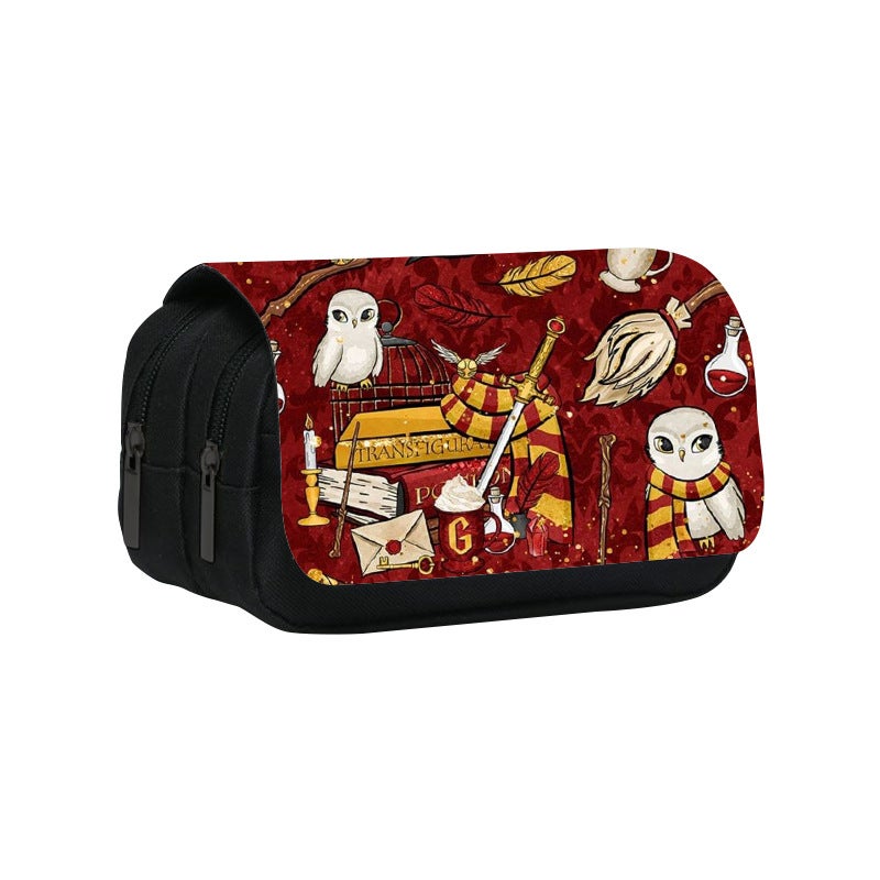 Harry Potter Harry Potte Rs Double-Layer Pencil Case Cartoon Anime Movie Print Student Pencil Pencil Case - Image 2