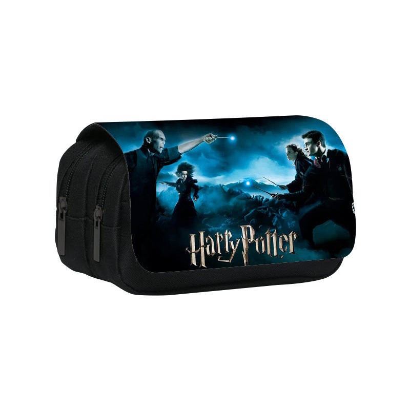Harry Potter Harry Potte Rs Double-Layer Pencil Case Cartoon Anime Movie Print Student Pencil Pencil Case - Image 4