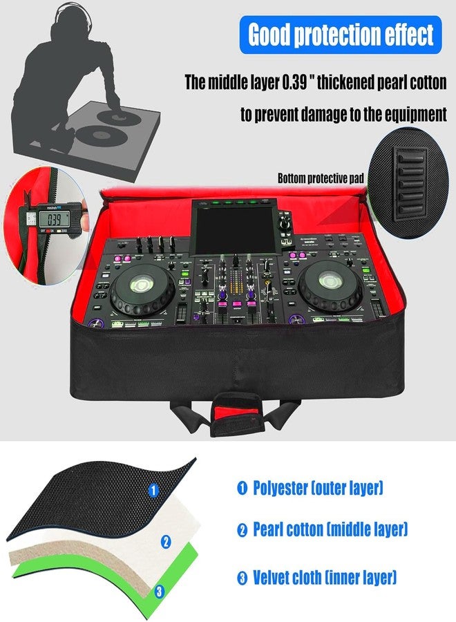 GIG Master DJ Console & Controller Cover/Safety Case/Backpack for Pioneer DJ DDJ-FLX10, Heavy Padded Light Weight with Double Pocket (Black) - Image 2