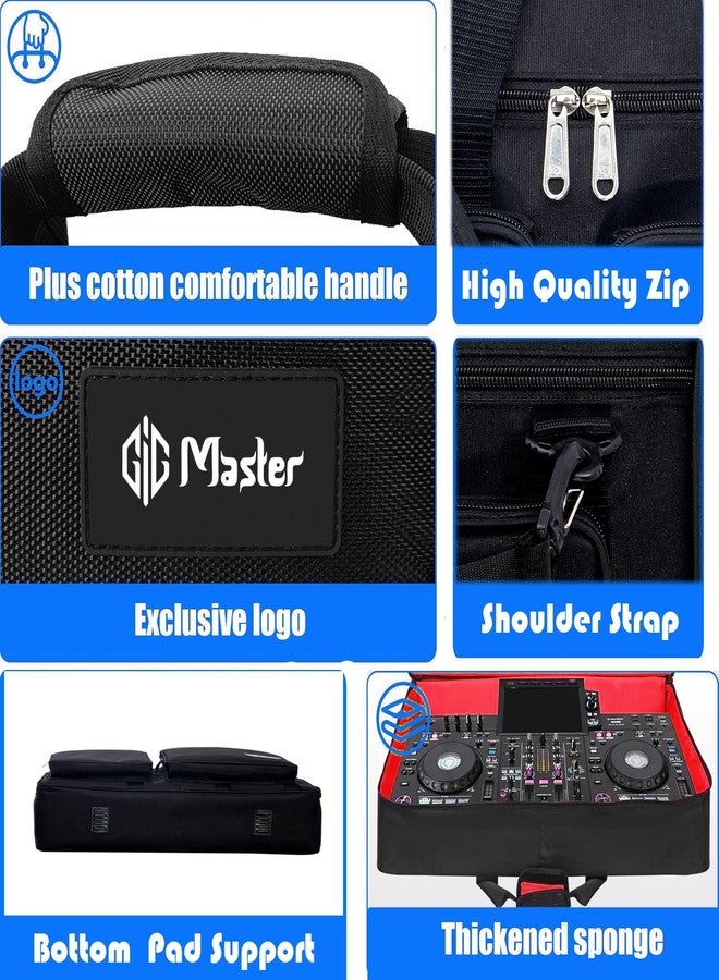 GIG Master DJ Console & Controller Cover/Safety Case/Backpack for Pioneer DJ DDJ-FLX10, Heavy Padded Light Weight with Double Pocket (Black) - Image 3