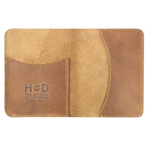 Hide & Drink, Bifold Card Holder Handmade from Full Grain Leather, Credit Card Storage, Money Organizer, Cash Case, Minimalist Wallet :: Single Malt Mahogany - Image 1