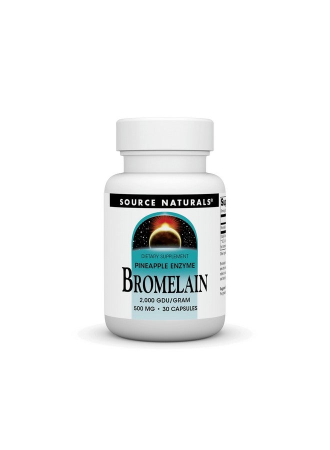 Source Naturals Pineapple Enzyme Bromelain - 2,000 GDU/GRAM - 500mg - 30 Capsules - Image 1