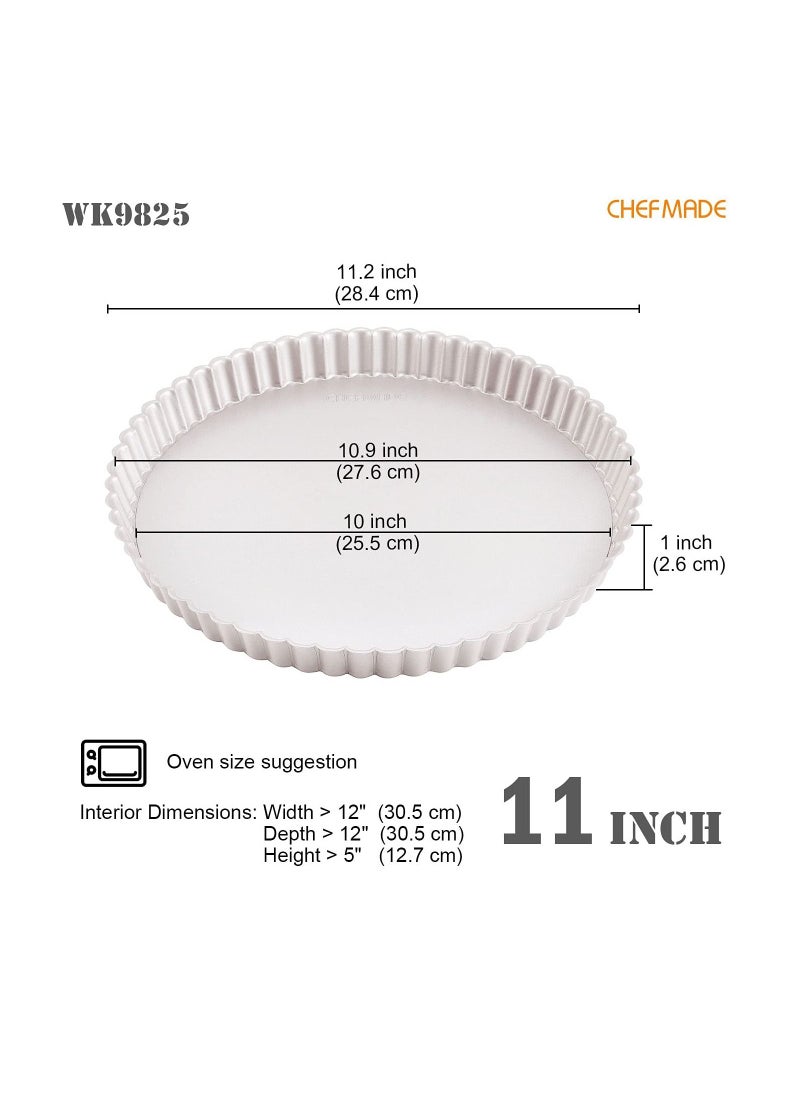 chefmade - 11 Inch Round Tart Pan with Removable Loose Bottom - Image 1