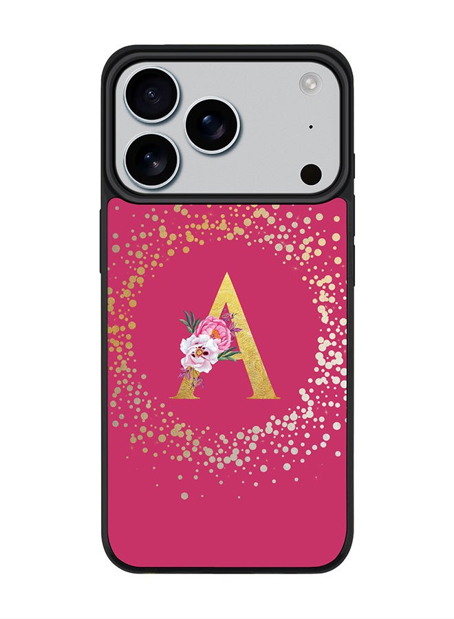 Stylizedd iPhone 17 Pro Case, [Compatible with MagSafe] Slim Magnetic cover Phone Case iPhone 17 Pro -Custom Monogram Floral - A ( Deep Pink ) - Image 1