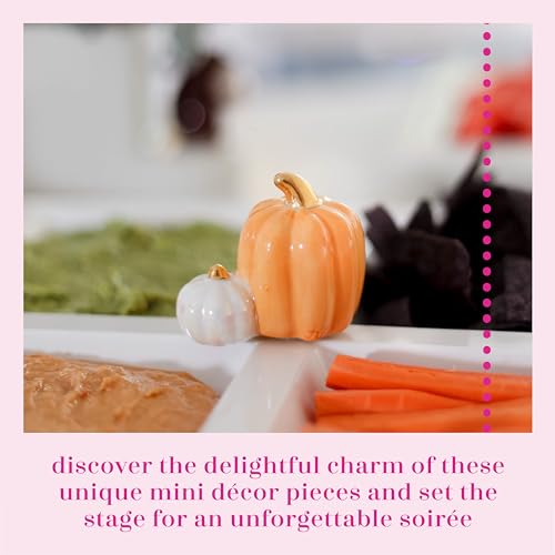 nf nora fleming Nora Fleming Double Pumpkin - Hand-Painted Ceramic Halloween and Thanksgiving Decor - Fall Minis for The Home and Office - Image 3