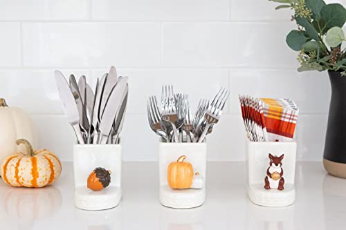 nf nora fleming Nora Fleming Double Pumpkin - Hand-Painted Ceramic Halloween and Thanksgiving Decor - Fall Minis for The Home and Office - Image 5