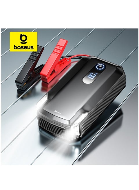 2-in-1 Car Jump Starter & Power Bank, 20000mAh, Supports 8.0L Gas/4.0L Diesel Engines, 12V Battery Booster with USB Port, Smart Jumper Cables, LED Flashlight, Operates in -20℃ to 60℃, Emergency Jump Starter, Compact Battery Charger for SUVs, Diesel Engines, Multi-Function Heavy-Duty Portable Jump Starter