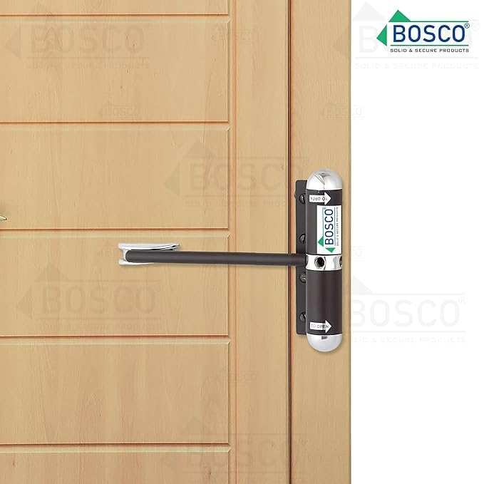 Bosco Iron Body Hydraulic Door Closer Pack of 2 – 6 Inch Capsule Design, Adjustable Double Speed Self-Closing System, Powder-Coated Finish for PVC, Wooden & Light-Duty Doors (Grey) - Image 2