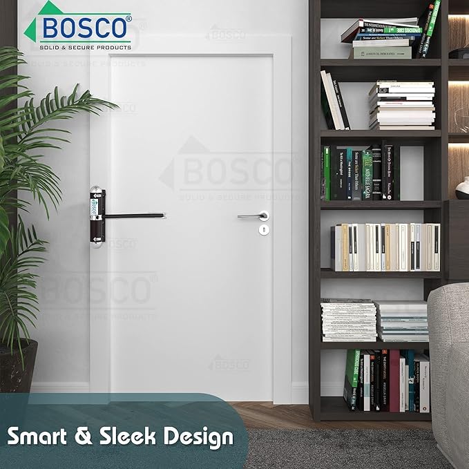 Bosco Iron Body Hydraulic Door Closer Pack of 2 – 6 Inch Capsule Design, Adjustable Double Speed Self-Closing System, Powder-Coated Finish for PVC, Wooden & Light-Duty Doors (Grey) - Image 3