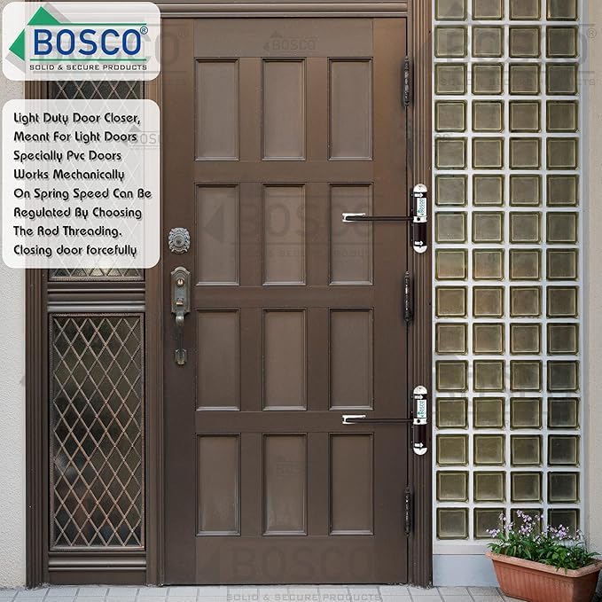 Bosco Iron Body Hydraulic Door Closer Pack of 2 – 6 Inch Capsule Design, Adjustable Double Speed Self-Closing System, Powder-Coated Finish for PVC, Wooden & Light-Duty Doors (Grey) - Image 5