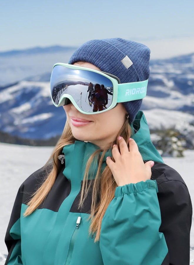 RIOROO Ski Goggles Snowboard Goggles for Men Women Adults Youth,Over Glasses OTG/100% UV Protection/Anti-fog/Wide Vision - Image 2