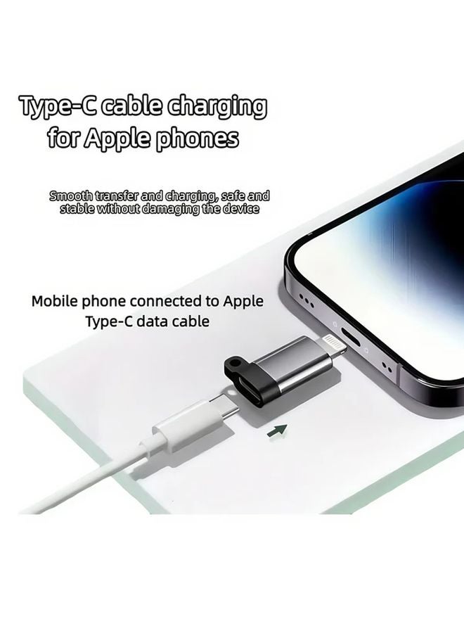 C To Lightning OTG Adapter With Lanyard 3 Pack Charging Data Transfer For iPhone iPad - Image 5