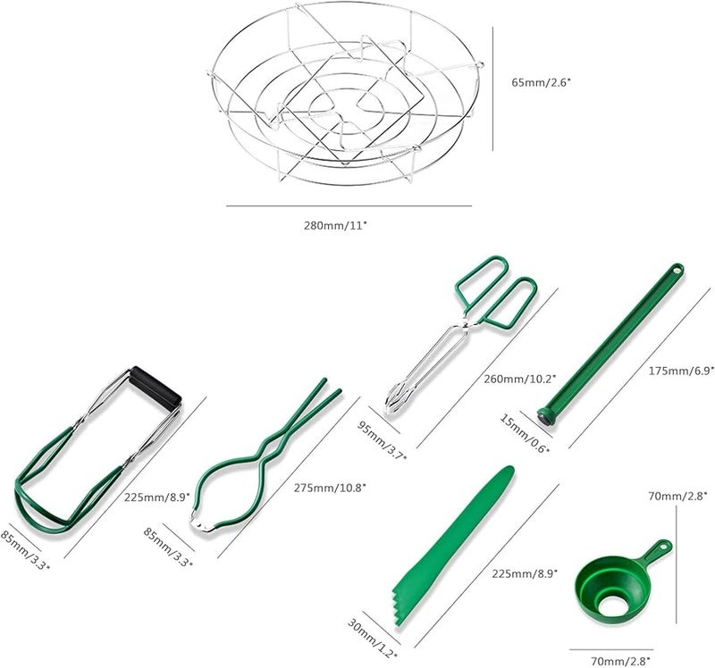7PCs Canning Supplies Starter Kit with Canning Funnel Jar Lifter and Steam Rack - Image 5
