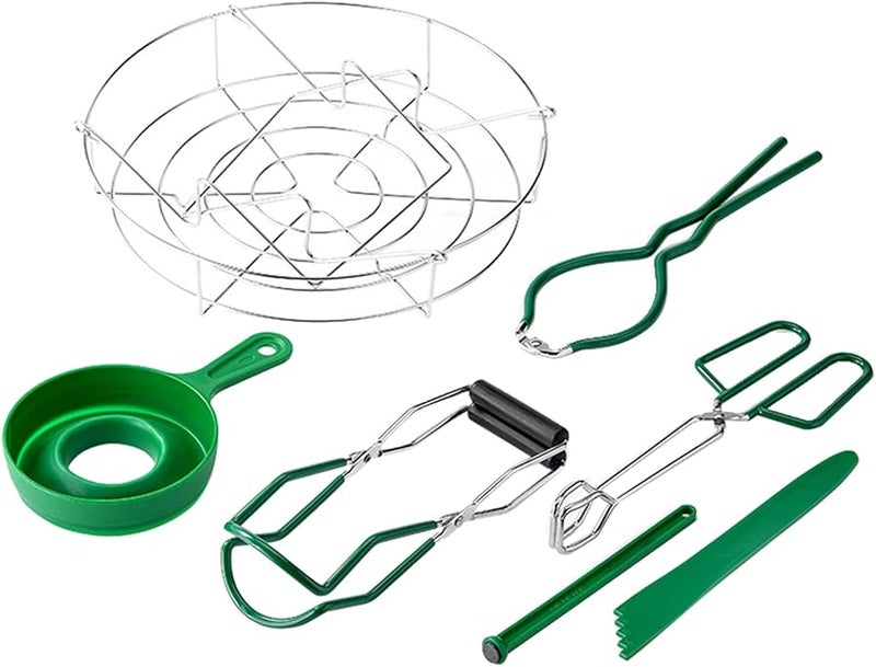 7PCs Canning Supplies Starter Kit with Canning Funnel Jar Lifter and Steam Rack - Image 2